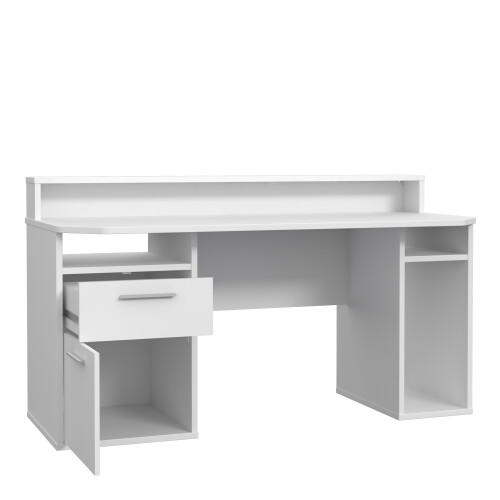 Tezaur Gaming Desk with Blue LED in White 2