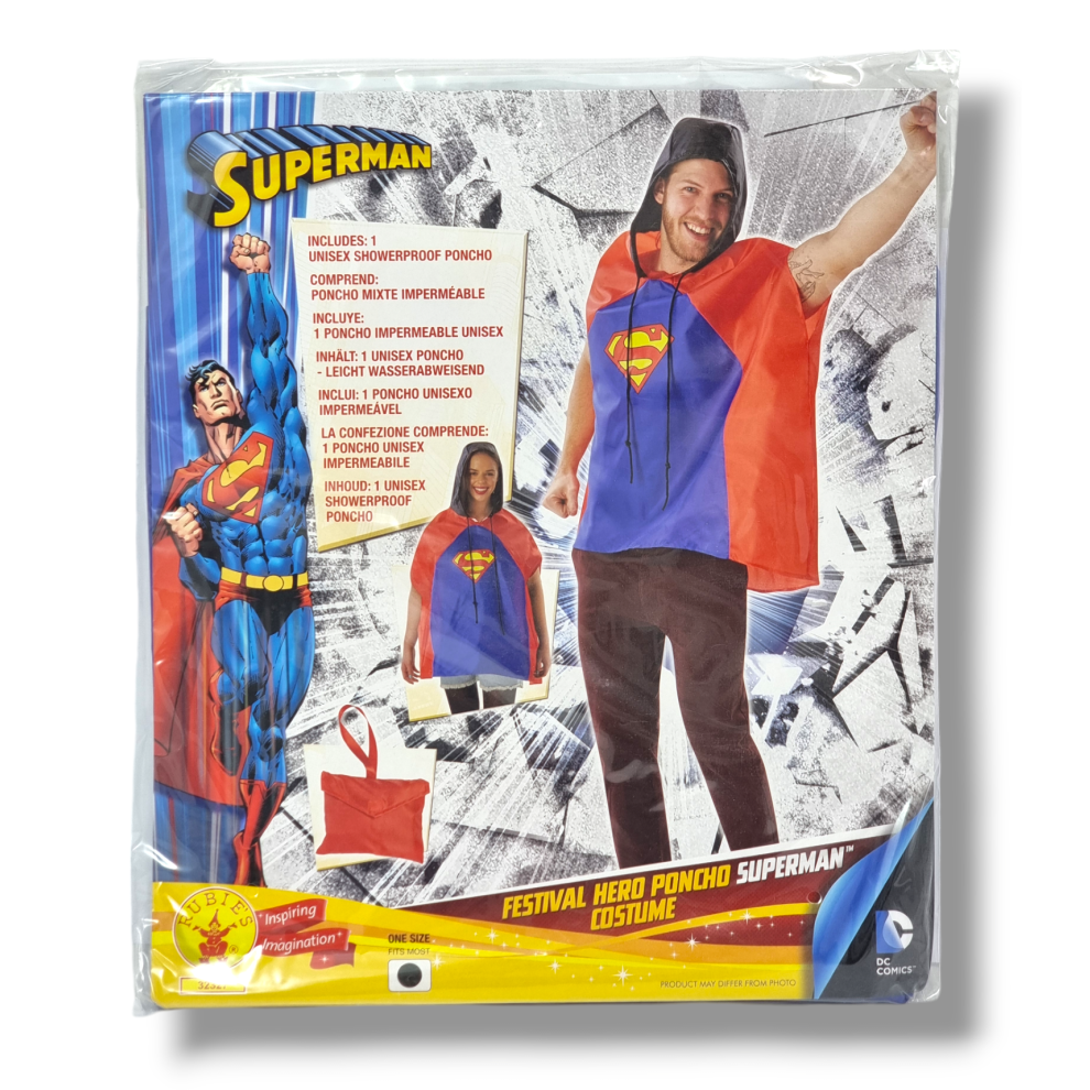 Rubie's Official Superman Festival Poncho, Adult Costume - One Size