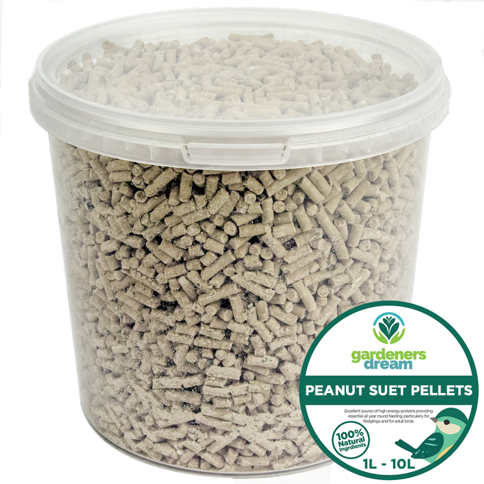 GardenersDream Peanut Suet Pellets - Nutritious Garden Wild Bird Food In Tubs