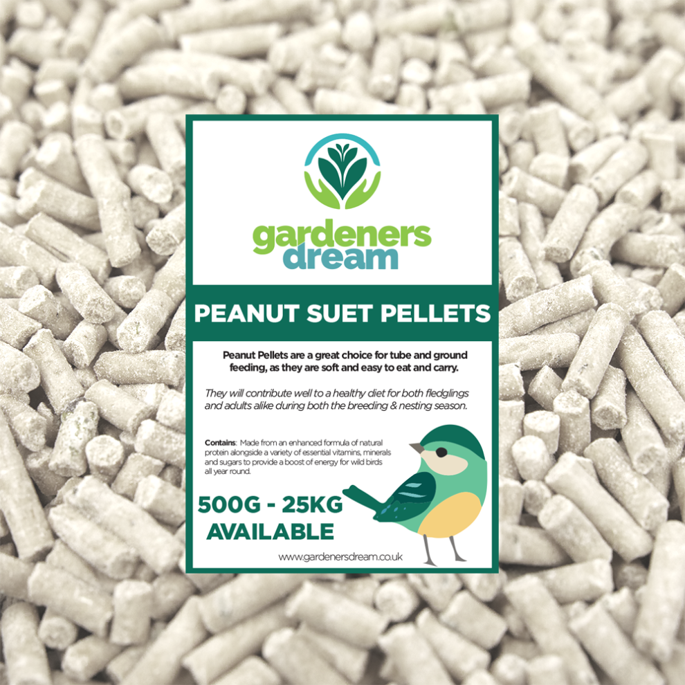 GardenersDream Peanut Suet Pellets - High Energy Feed Wild Bird Garden Food-image-OPC-PF9C2MK-NEW