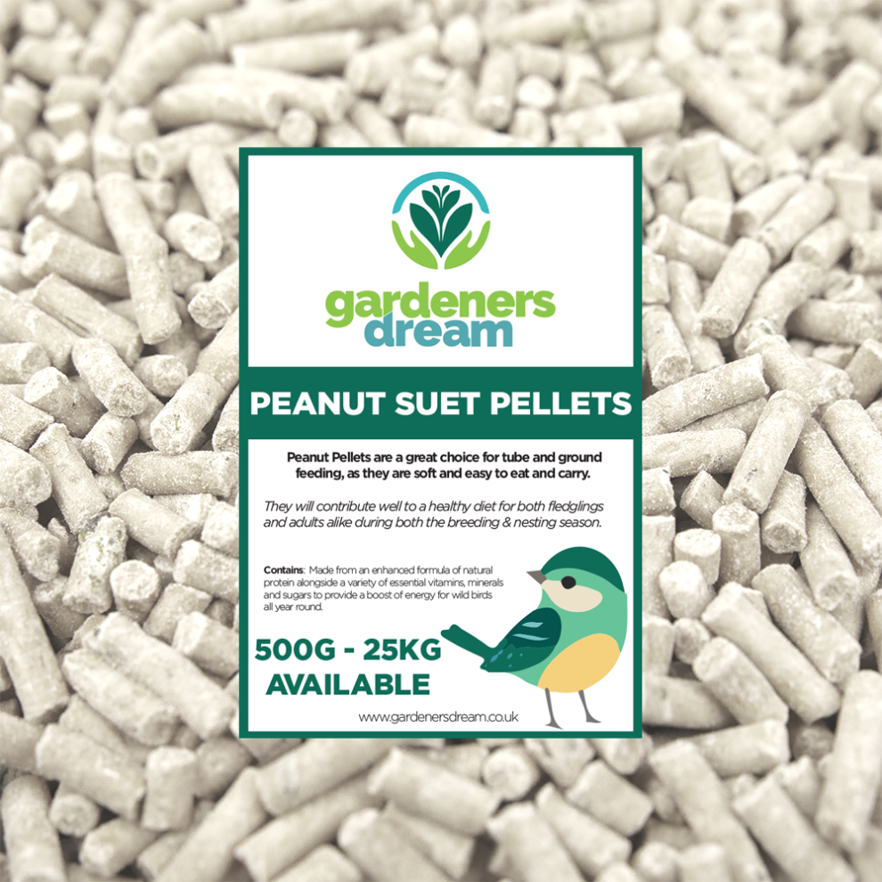 GardenersDream Peanut Suet Pellets - High Energy Feed Wild Bird Garden Food