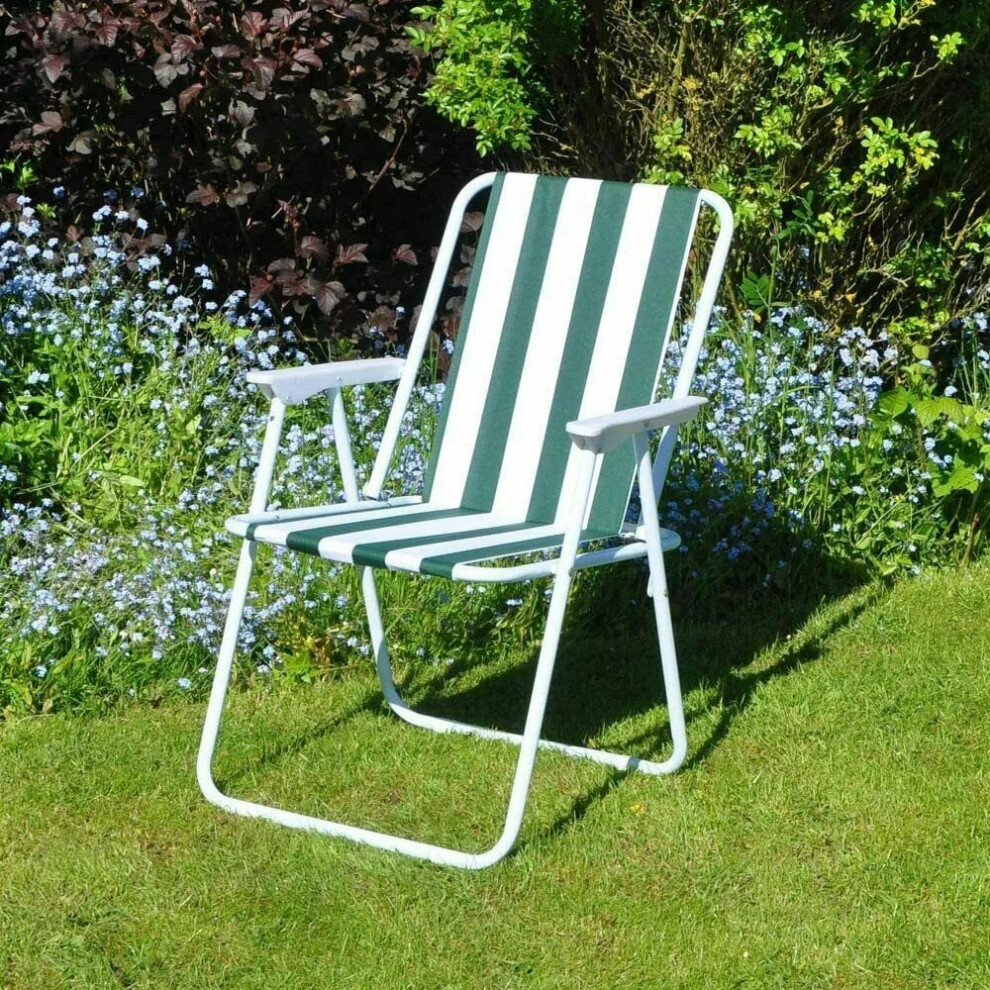 HEAVY DUTY Kingfisher Folding Camping Luxury Padded High Back Outdoor Chair