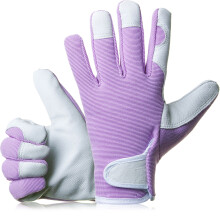 GardenersDream Ladies / Mens Slim Fit Leather Gardening Work Gloves - Lavender