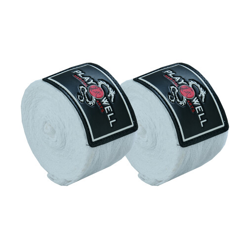 Boxing Elasticated Cotton White Hand Wraps - 4M