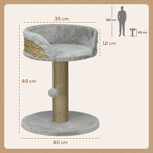 PawHut PawHut Cat Tree with Scratching Post for Indoor Kitten Grey 1