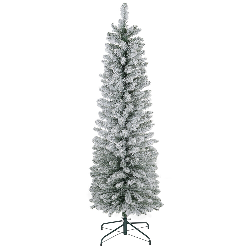 HOMCOM Artificial Pencil Christmas Tree with Branches in White | Size: 6ft - Image 5