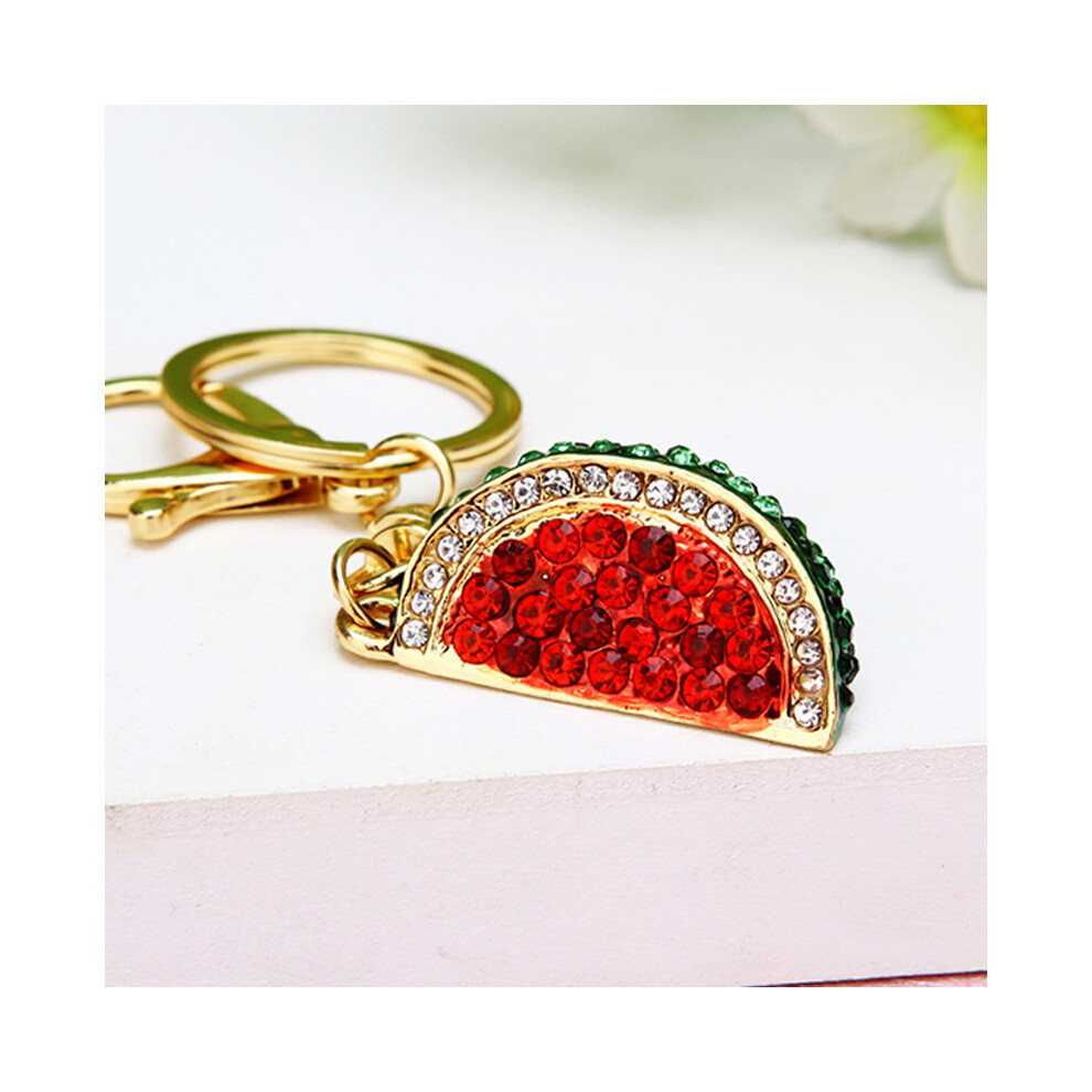 (StyleB) Eyecatching Watermelon Fruit Keychain Sparkly Metal Accessory For Special Occasions And Celebrations