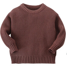 (100CM, Coffee) Baby Girl Boys Chunky Knit Sweater Kids Long Sleeve Knitted Jumper Infant Warm Sweatshirt Knitted Pullover Tops Fall Winter Clothing