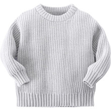 (100CM, Gray) Baby Girl Boys Chunky Knit Sweater Kids Long Sleeve Knitted Jumper Infant Warm Sweatshirt Knitted Pullover Tops Fall Winter Clothing