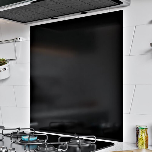 BELOFAY Black Brushed Stainless Steel Splashback 2