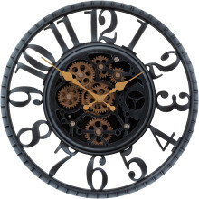 16inch Real Moving Gears Wall Clock, 40cm Large Wall Clock kitchen, Vintage Silent Decorative Clock, Big Roman Numeral Wall Clock for Living Room