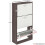 Vida Designs (Walnut & White) 3 Drawer Shoe Cabinet Pull Out Hallway Storage 3