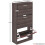 Vida Designs (Walnut) 3 Drawer Shoe Cabinet Pull Out Hallway Storage 3