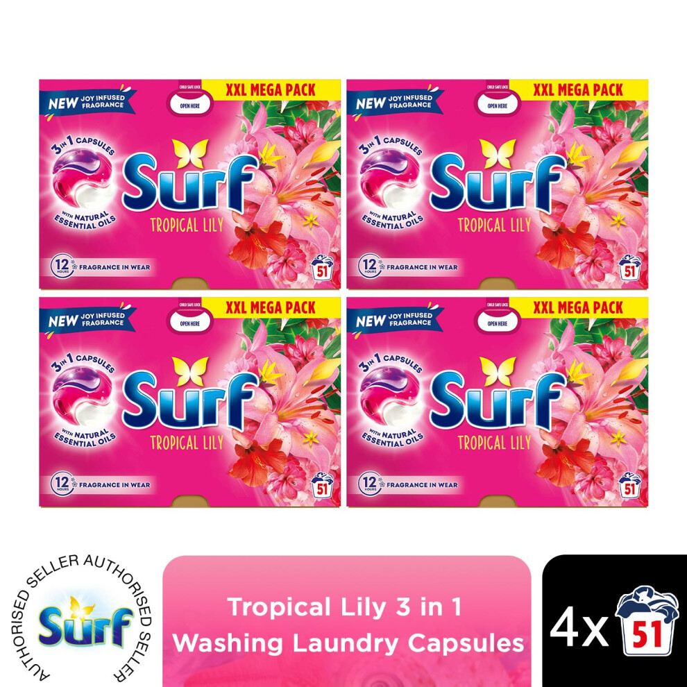 (Buy 4) Surf 3in1 Laundry Detergent Tropical Lily 2 or 4pk