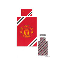 Man UTD Core Stripe Single Duvet and Pillow Case Set