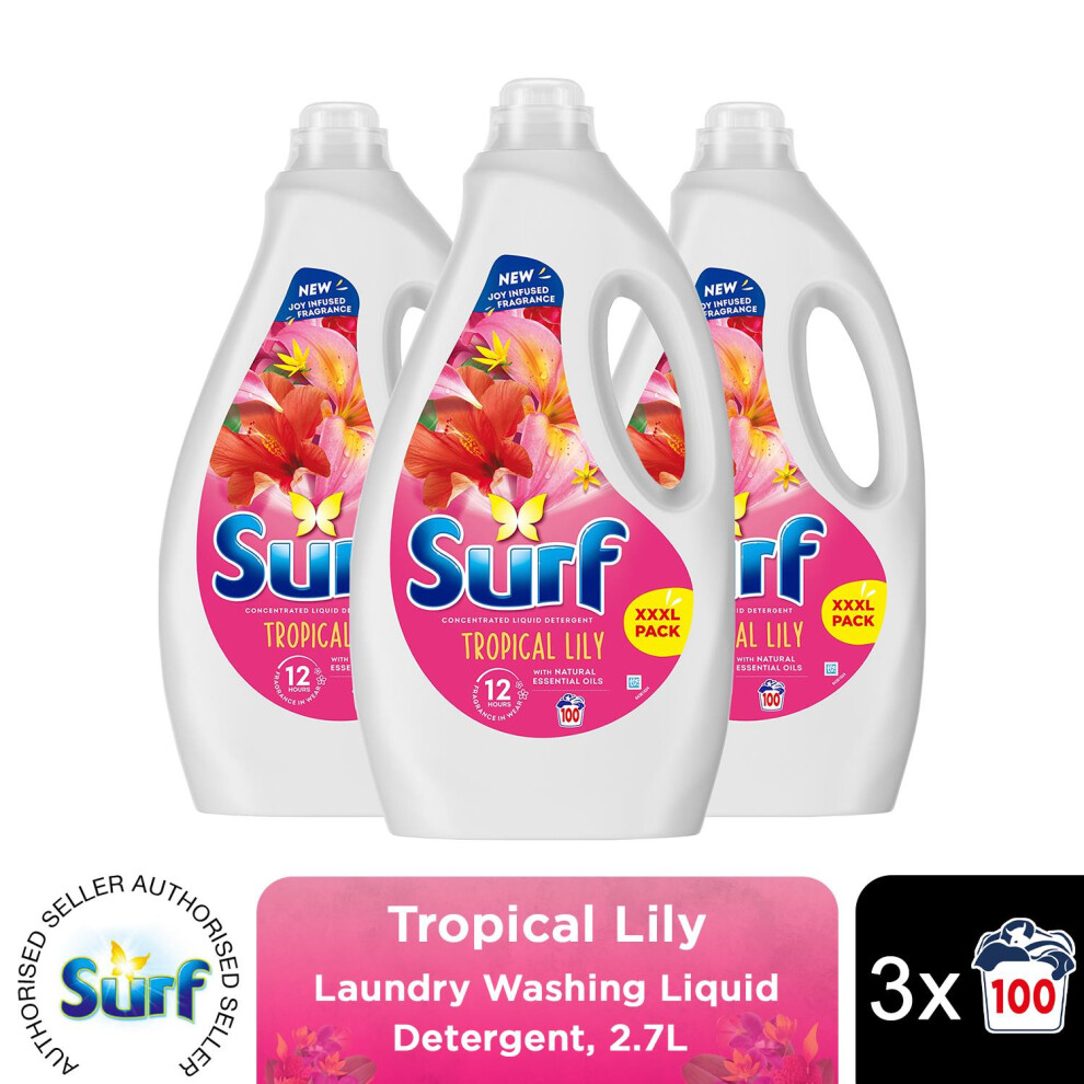 (Buy 3) Surf XXXL LaundryDetergent TropicalLily2.7L,2or4pk
