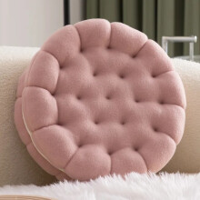 (pink) Japanese Korean Creative Sandwich Biscuit Throw Pillow Round Cute Sofa Decoration Cushion Office Window Lunch Chair Cushion