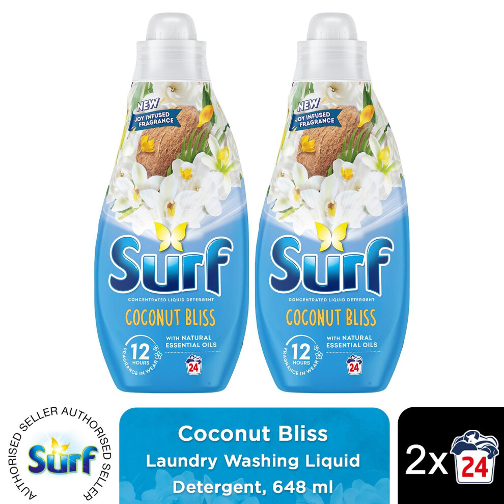 Surf (Buy 2) Laundry Detergent Coconut Bliss 648Ml, 2Or3pk