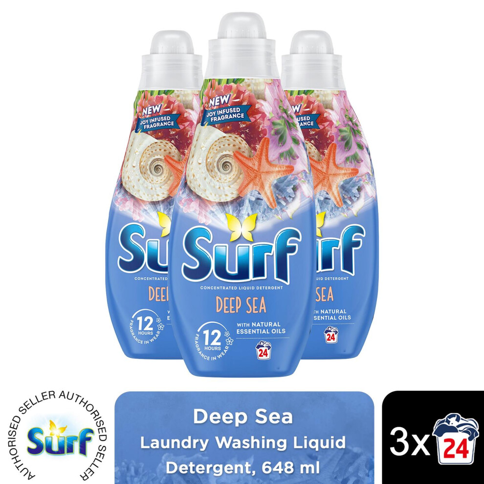 (Buy 3) Surf Laundry Detergent Deep Sea 1.30 Litre, 2or3pk