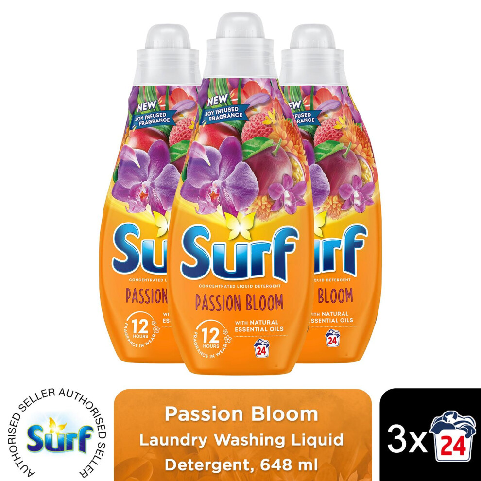 (Buy 3) Surf Laundry Detergent Passion Bloom 648ml, 2or3pk