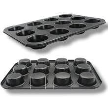 12 Cup Muffin Tray Baking Mould for Muffins or Cupcakes, Bakeware 33cm
