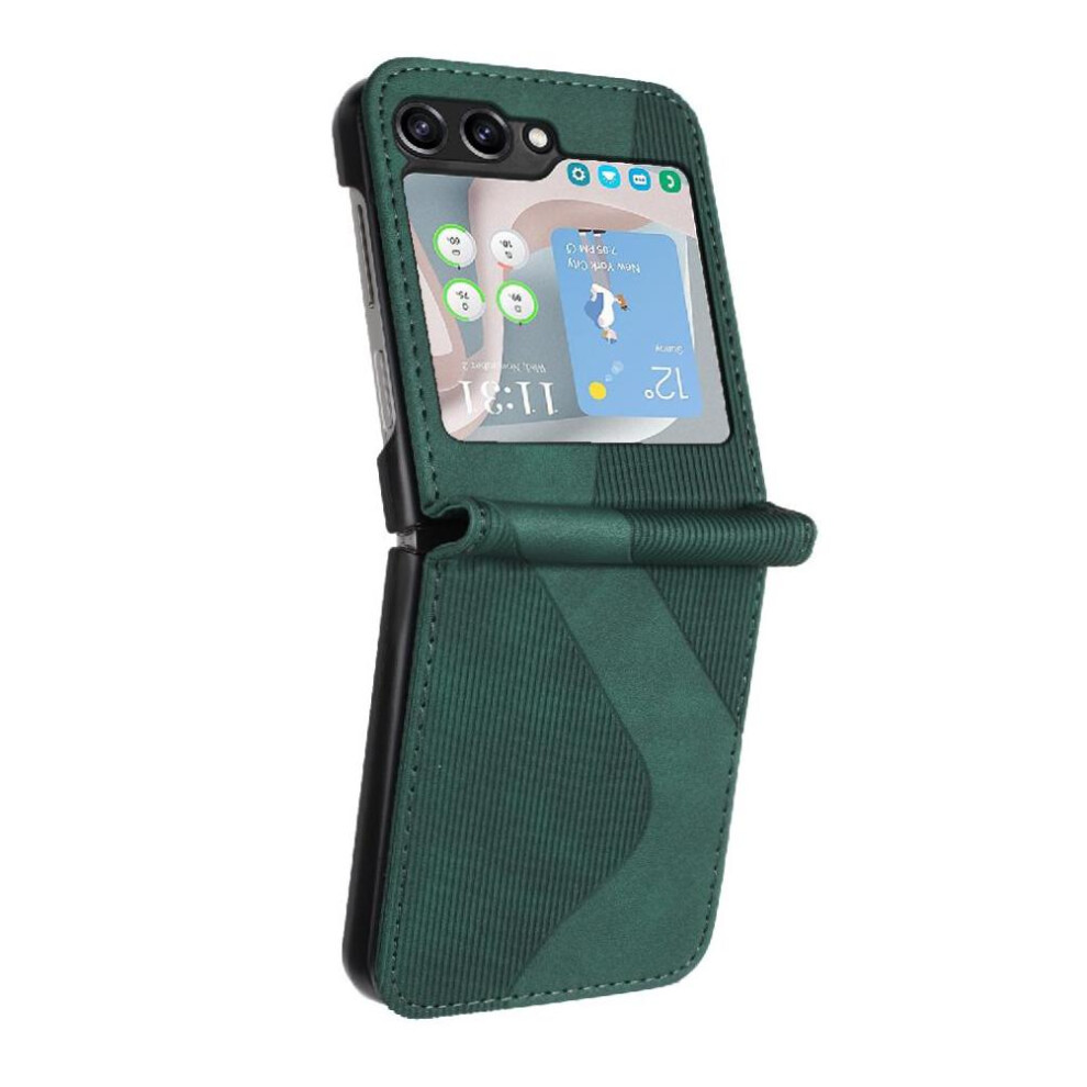 (Green) Case For Samsung Galaxy Z Flip 6 Card Slots Holder Folio Flip Pu Leather Wallet Kickstand Magnetic Green 764762783174