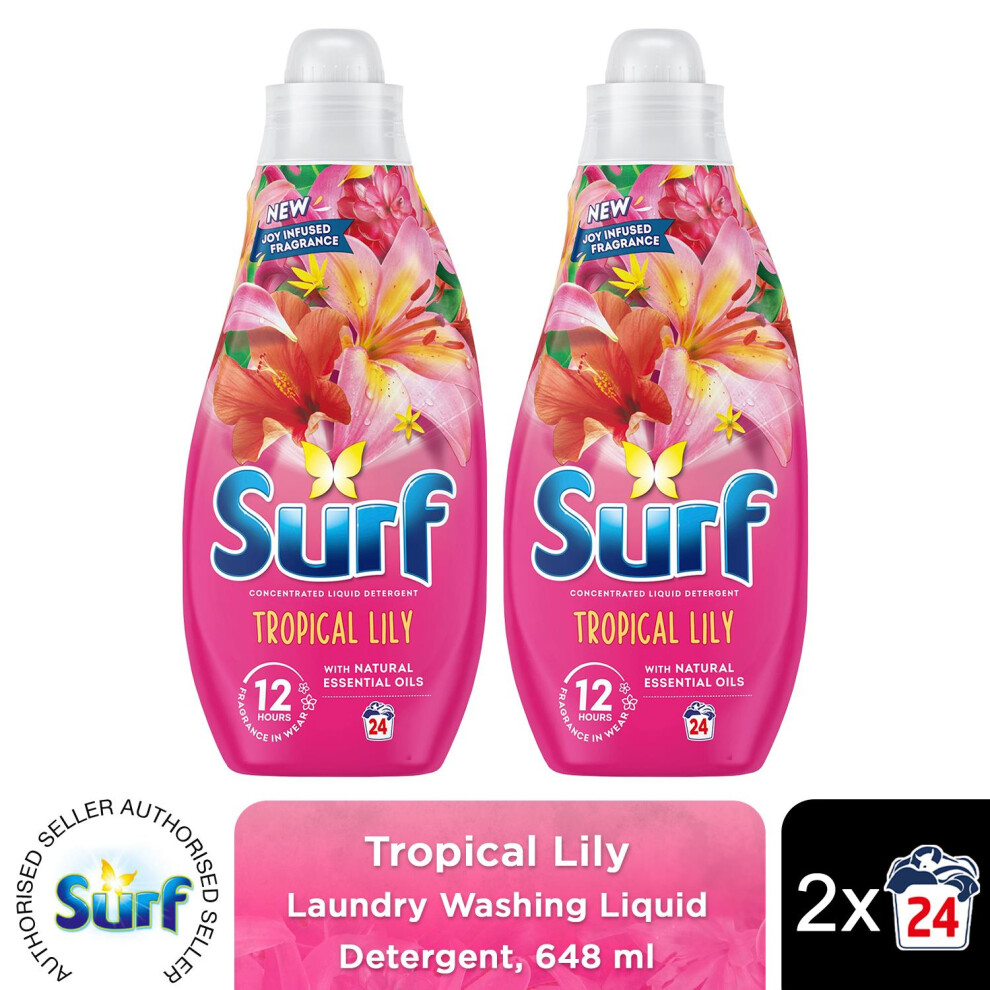 (Buy 2) Surf Laundry Detergent Tropical Lily 648ml, 2or3pk