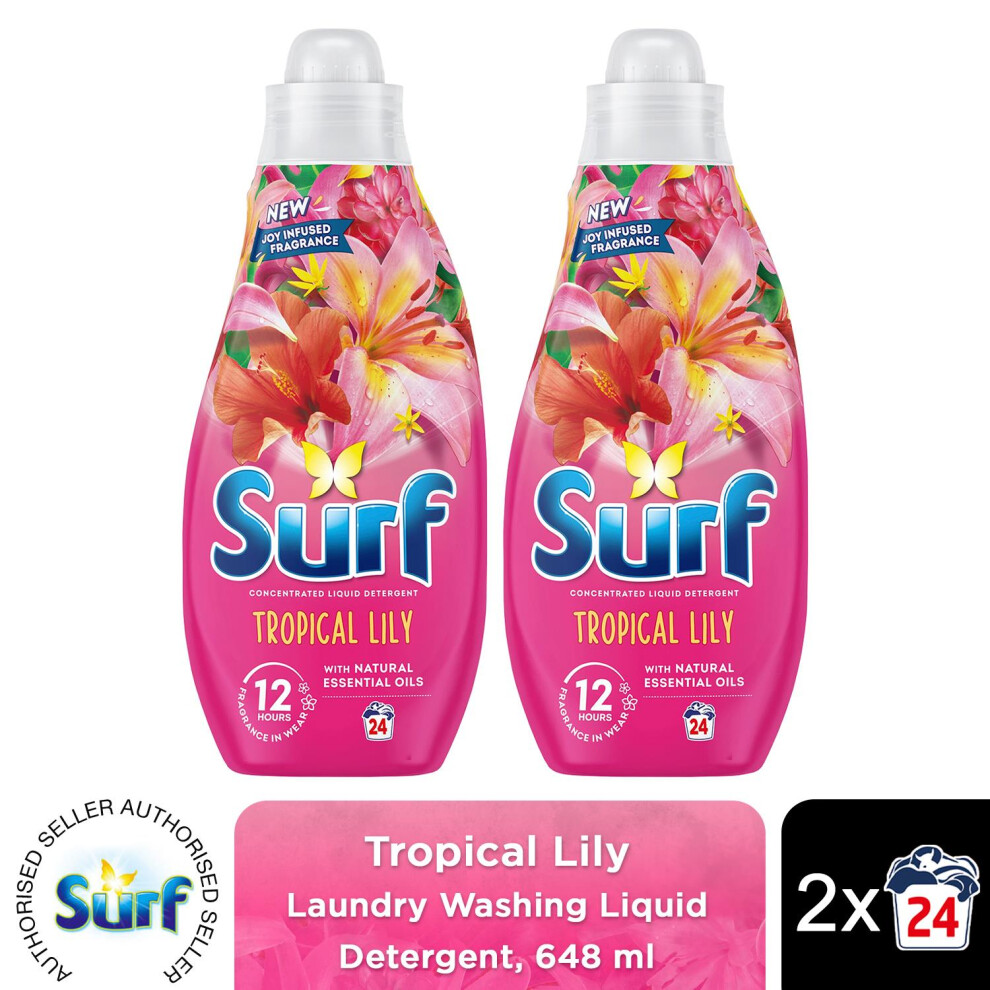 Surf (Buy 2) Laundry Detergent Tropical Lily 648Ml, 2Or3pk