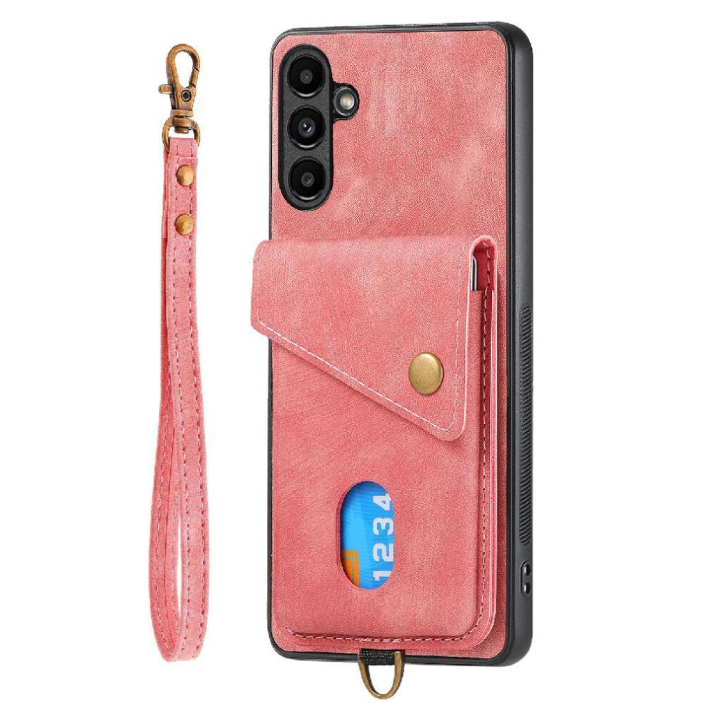 (Pink) Case For Samsung Galaxy A14 4G/5G Card Slot Premium Leather Detachable Lanyard Magnetic Closure Multifunctional Pink 764762785833