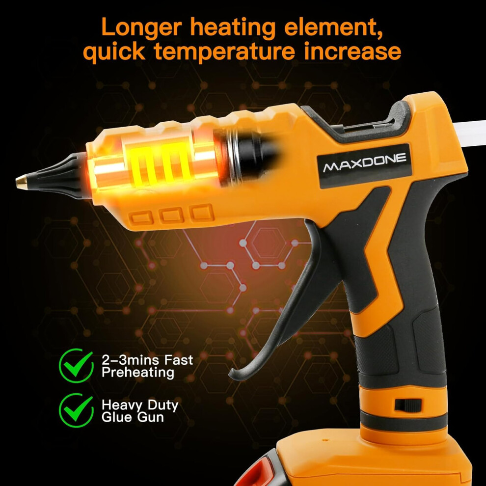 Cordless Hot Melt Glue Gun+10Sticks (No Battery）Compatible with Dewalt
