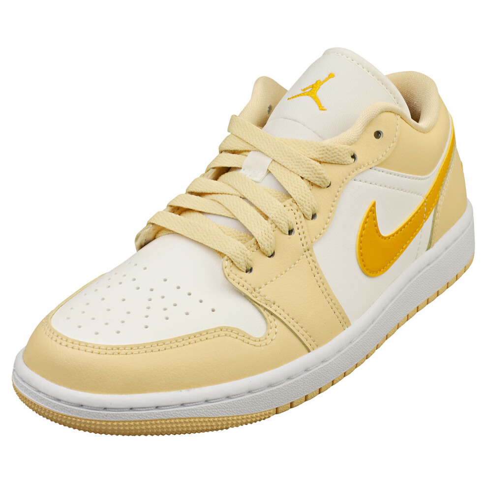 (8.5) Nike Air Jordan 1 Low Womens Fashion Trainers in White Yellow