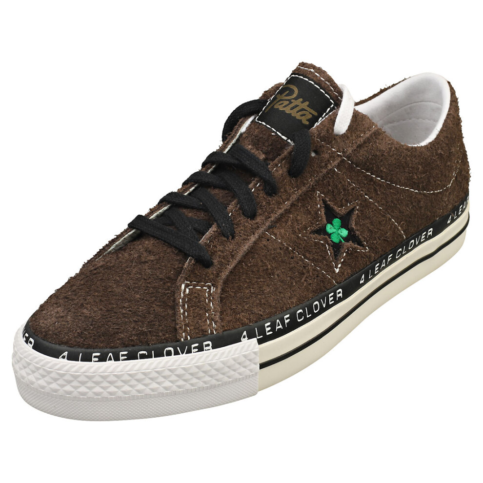 (8.5) Converse One Star Pro Ox X Patta Unisex Casual Trainers in Java Olive