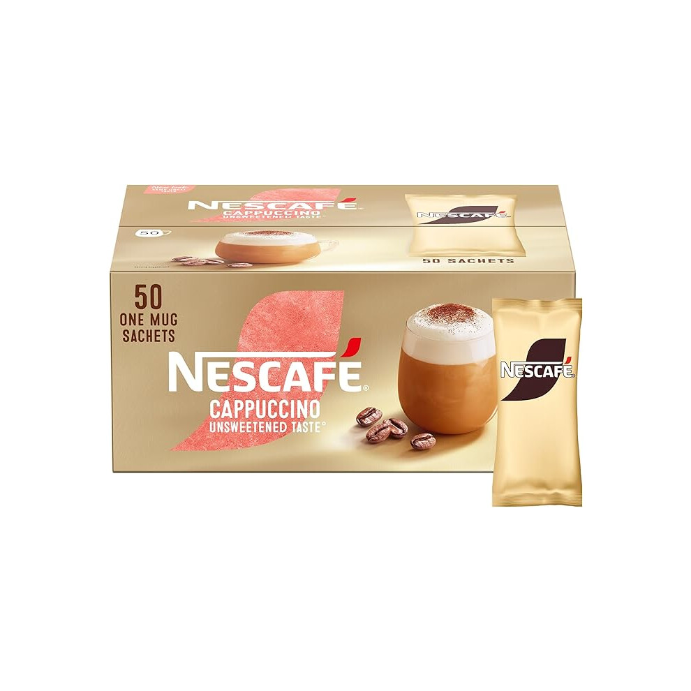 NESCAFÃ Gold Cappuccino Unsweetened Taste Instant Coffee Sachets - 50 x 14.2g