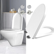 Luxury WC Toilet Seat with Soft Closed Lid Easy Clean Anti Bacterial, Standard Size D Shape Toilet Seat Lid Durable Loo Seat