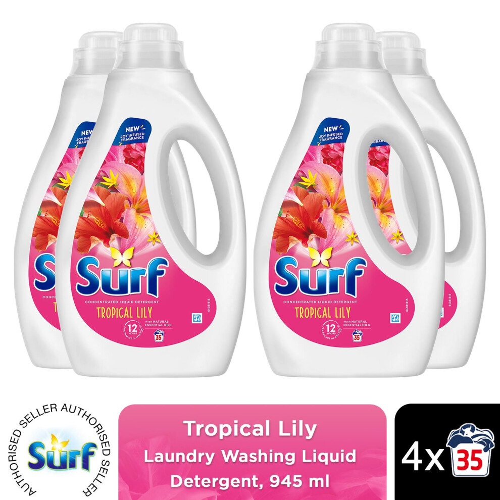 (Buy 4) Surf Laundry Detergent Tropical Lily 945ml, 2or4pk