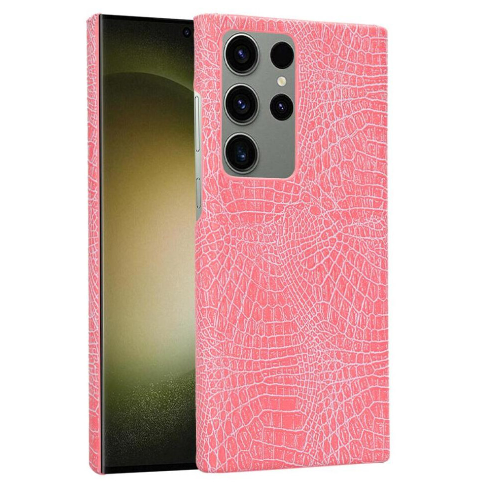 (Pink) Stylish Classic Case For Samsung Galaxy S23 Ultra Anti Scratch Classic Alligator Fashion Compatibility Protective Cover Pink 764762788537