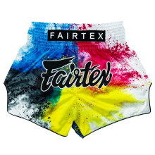(X-Large) Fairtex Acid Jazz Muay Thai Fight Shorts - White