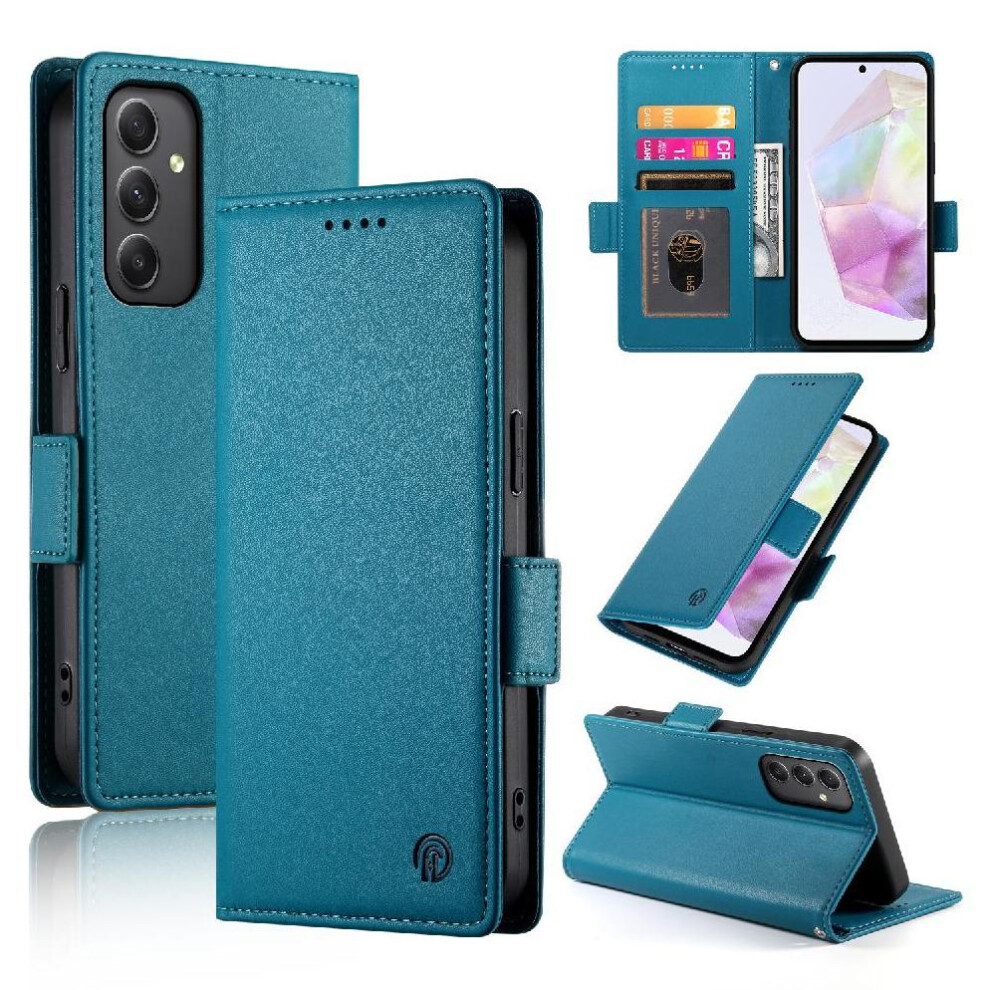 (Blue) Flip Case For Samsung Galaxy A35 Card Slots Daily Use Business Wallet Flip Blue 764762789480