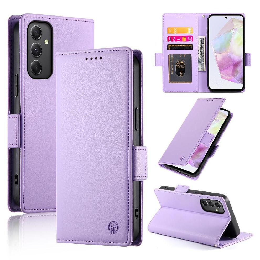 (Purple) Flip Case For Samsung Galaxy A35 Card Slots Daily Use Business Wallet Flip Purple 764762789510