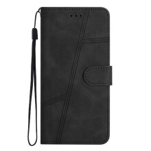 (Black) Flip Case for Motorola Moto G13 Card Slots Holder Magnetic Flip Folio Wrist Strap Wallet Pu Leather Full Protection