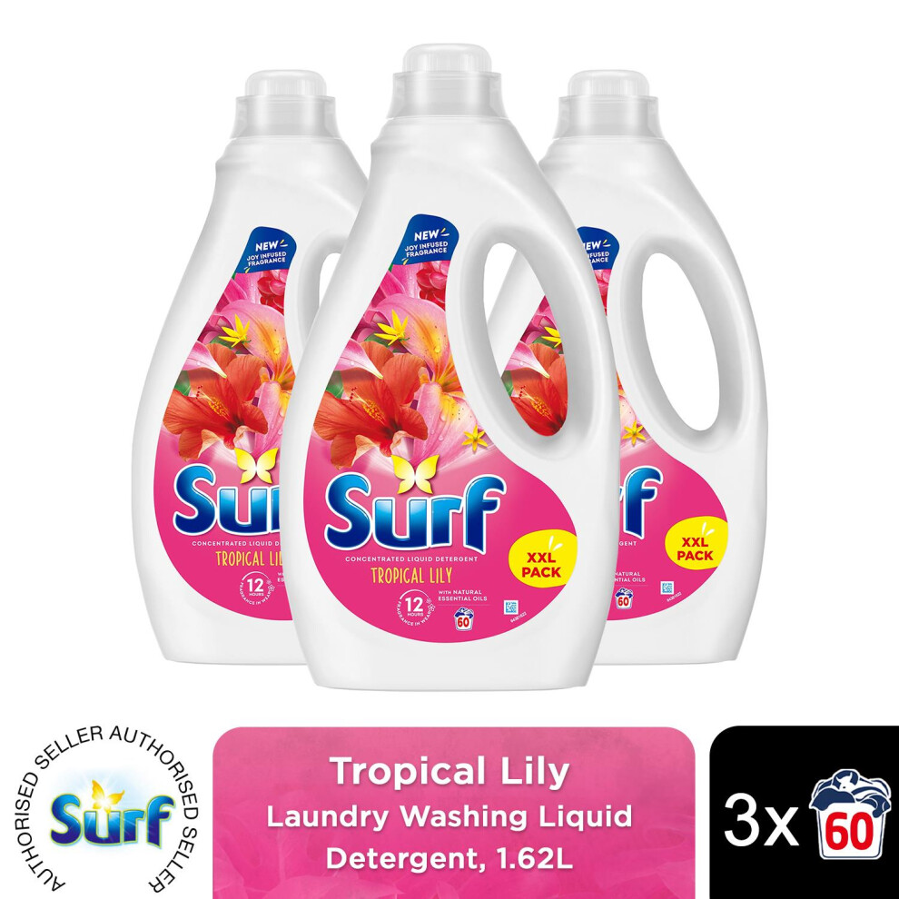 (Buy 3) Surf Laundry Detergent Tropical Lily 1.62L, 2or3pk