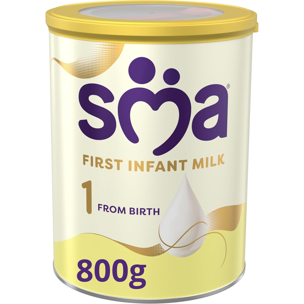 SMA First Infant Baby Milk Powder Formula , from birth , 800 g (Pack of 1)