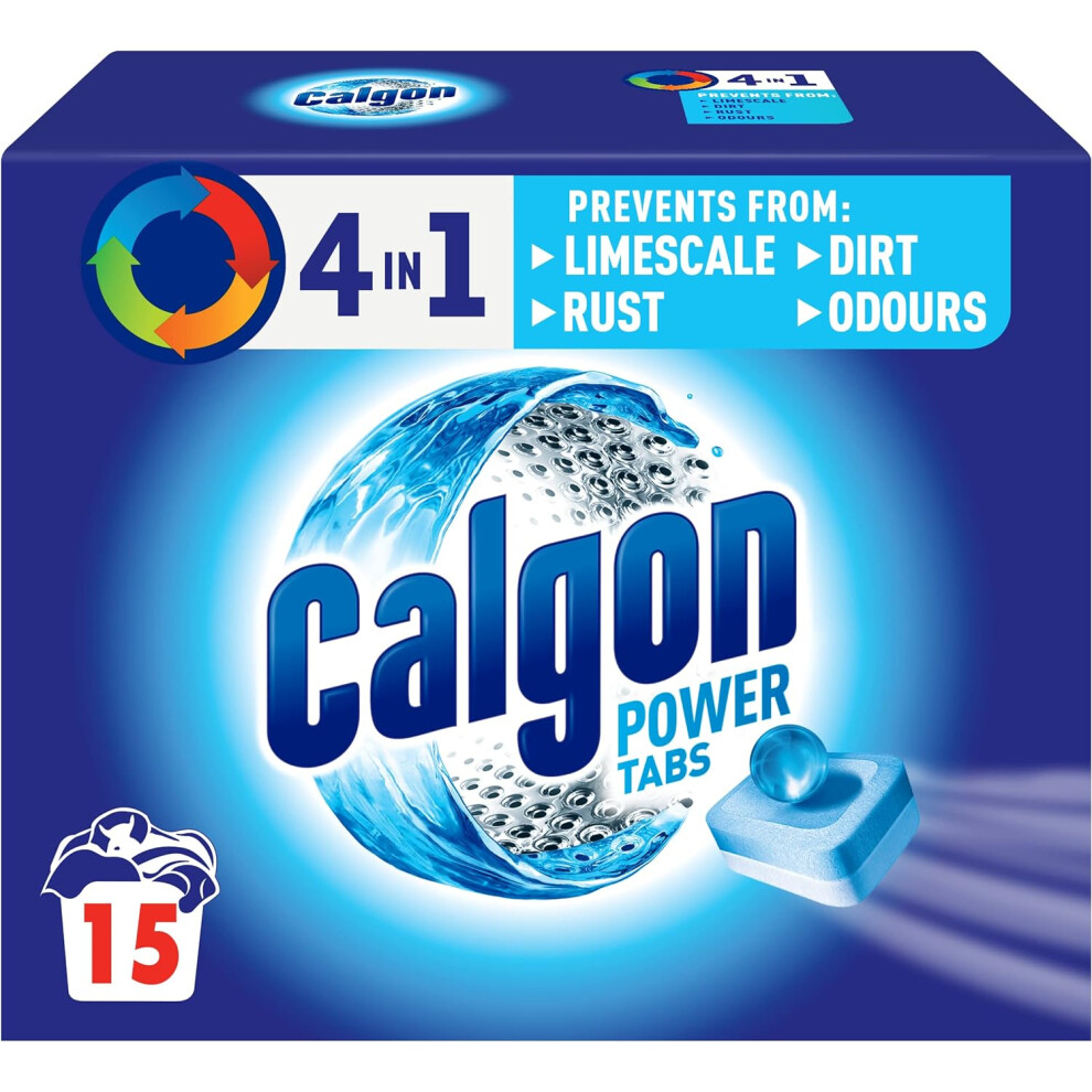 Calgon 4-in-1 Washing Machine Cleaner and Water Softener Tablets Removes Limescale Odours Deep Clean Units 15 Tablets Pack 1 Packaging May Vary