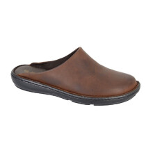 (UK Size 10) Roamers M487B Mens Leather Classic Fashion Comfort Slip On Mule Stitchdown Clogs
