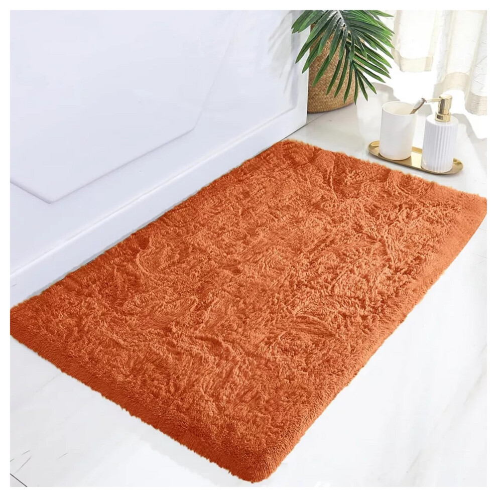 (Orange, 50 x 80 cm) Anti Slip Rugs Living Room Runner Bath Doormats