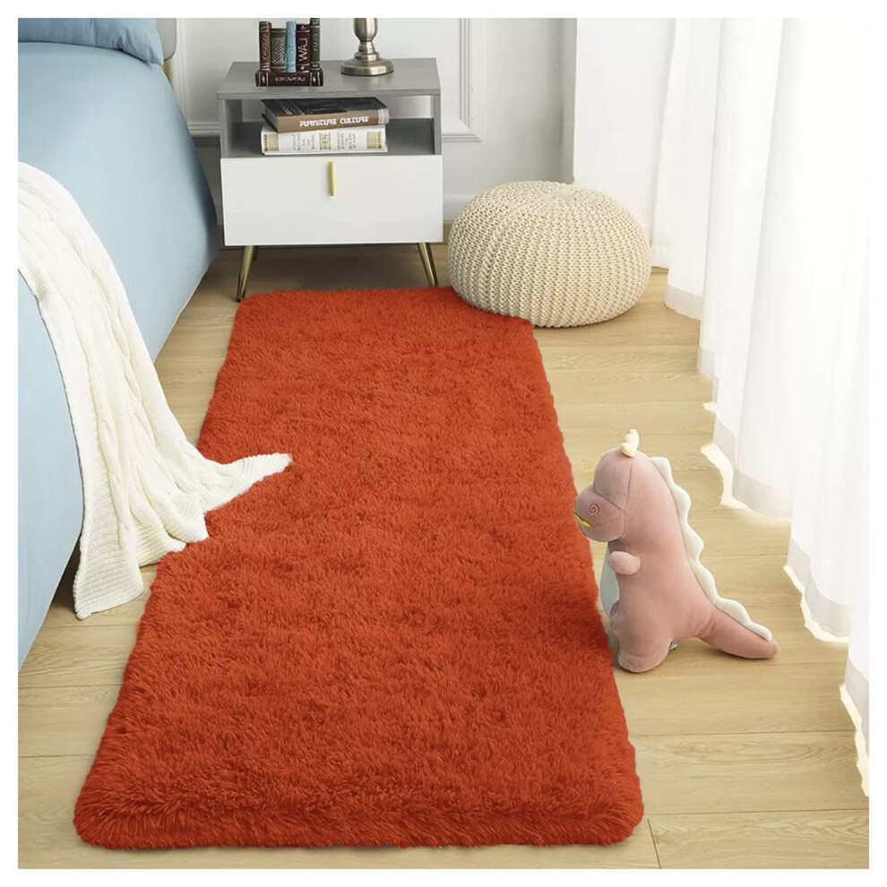 (Orange, 80 x 150 cm) Anti Slip Rugs Living Room Runner Bath Doormats