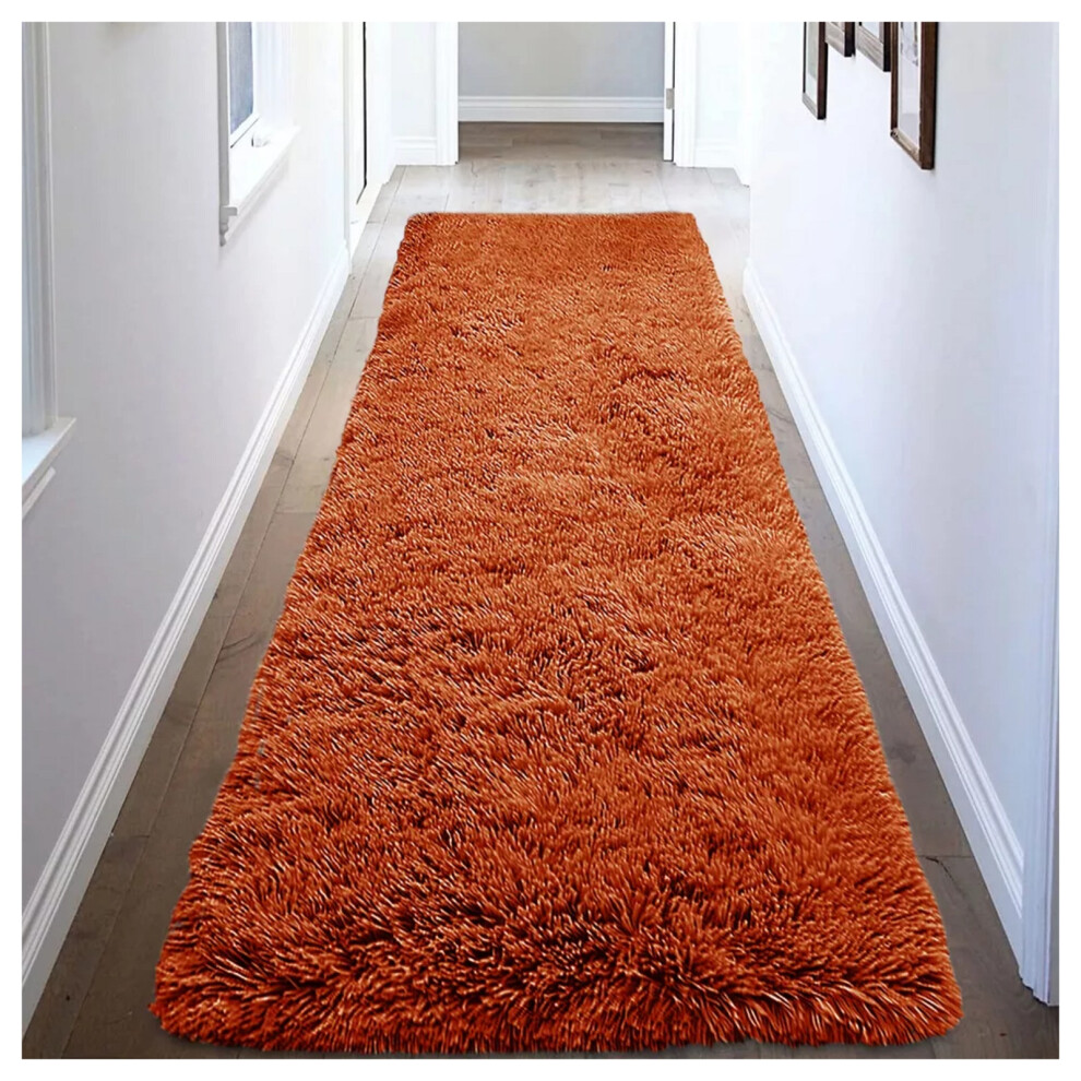 (Orange, 80 x 300 cm) Anti Slip Rugs Living Room Runner Bath Doormats