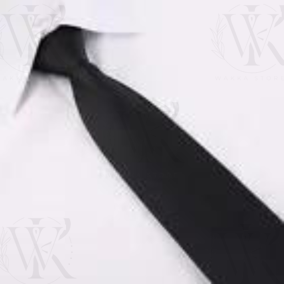 Black Clip-On Tie for Security, Doorman, Bouncer, Wedding, Funeral