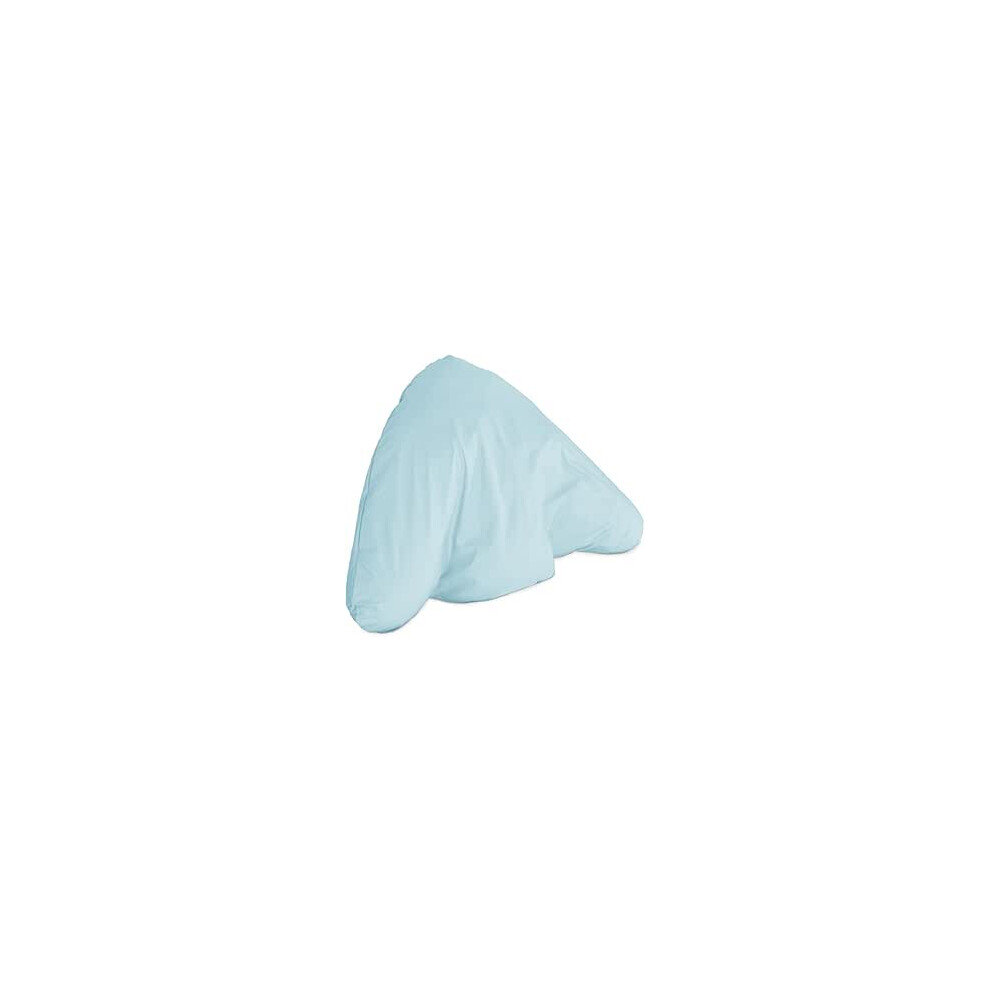 Lancashire Textile (Pillow Cover Only, Blue) Hollowfibre Filling Orthopaedic Batwing Pillow Light/Blue