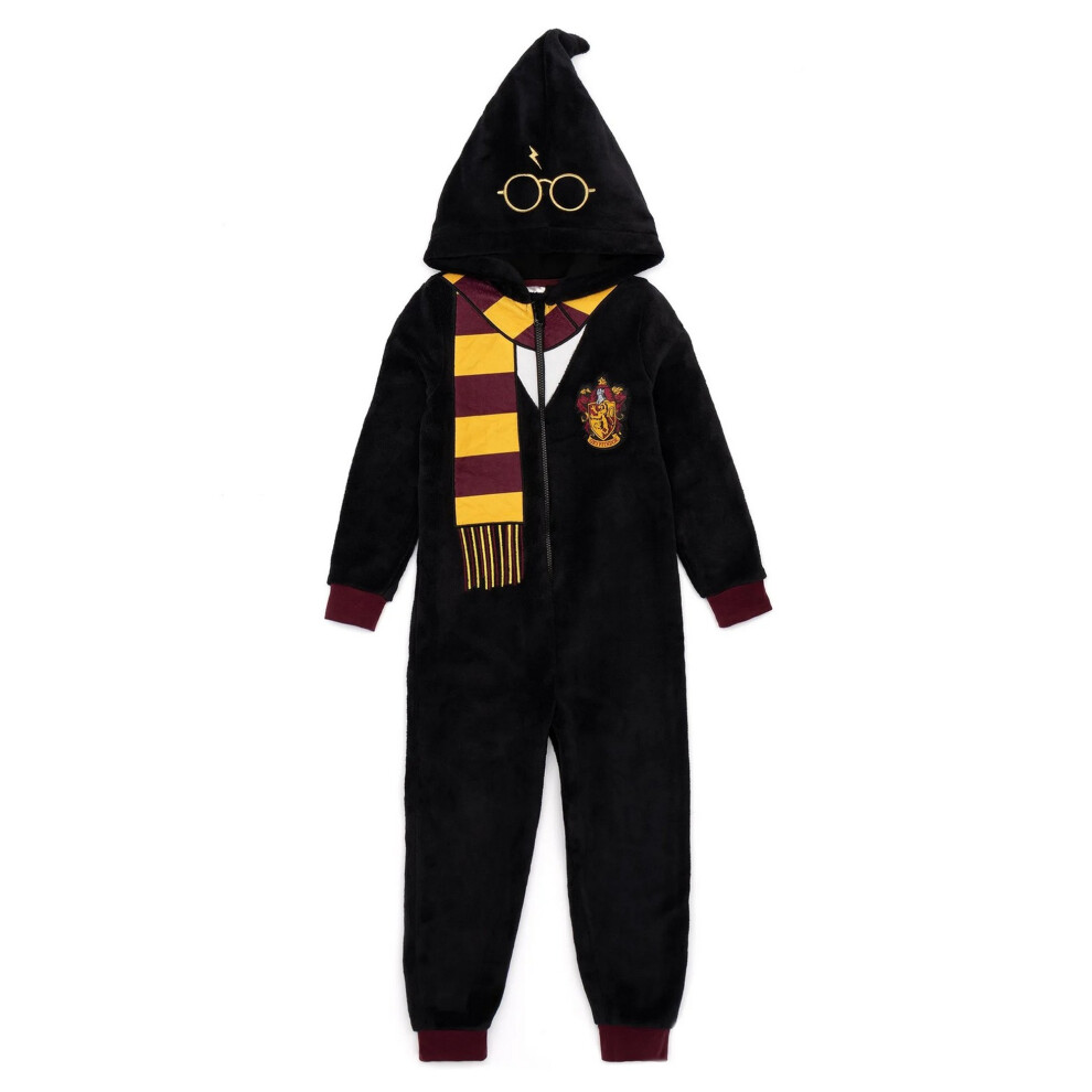 (7-8 Years, Black) Harry Potter Childrens/Kids Gryffindor Sleepsuit